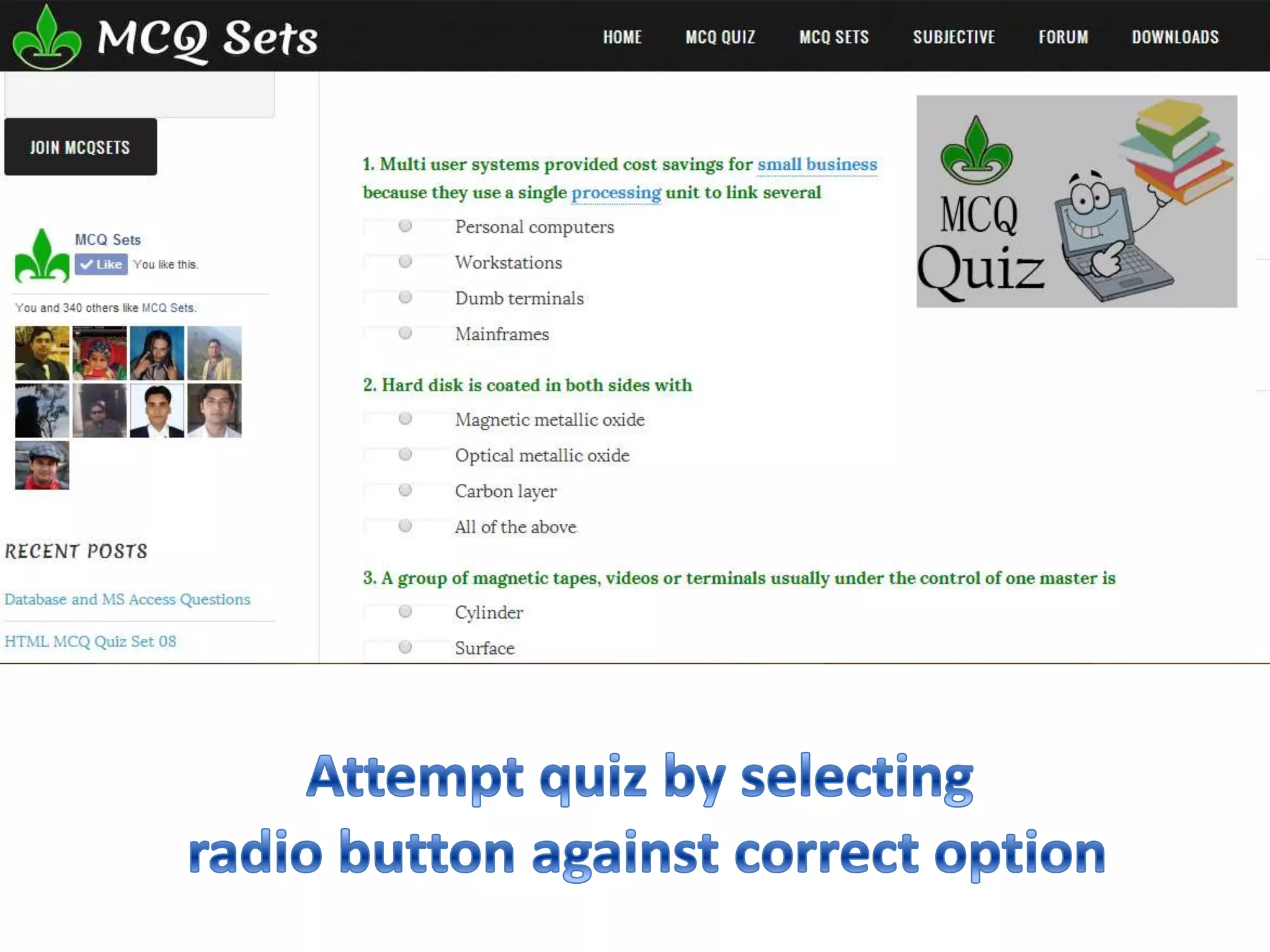 Computer fundamentals mcq quiz - Practice and prepare with mcqSets.com