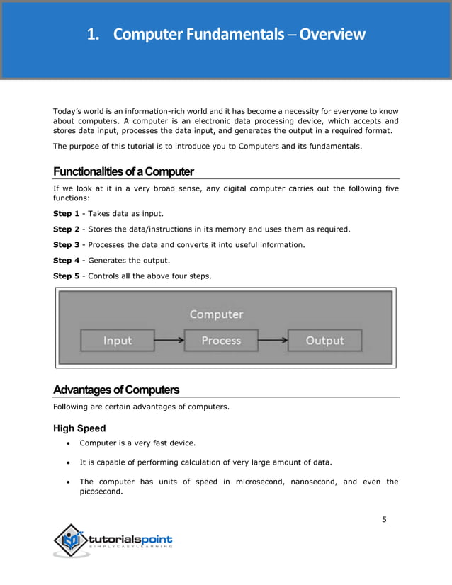 Computer fundamentals tutorial | PDF