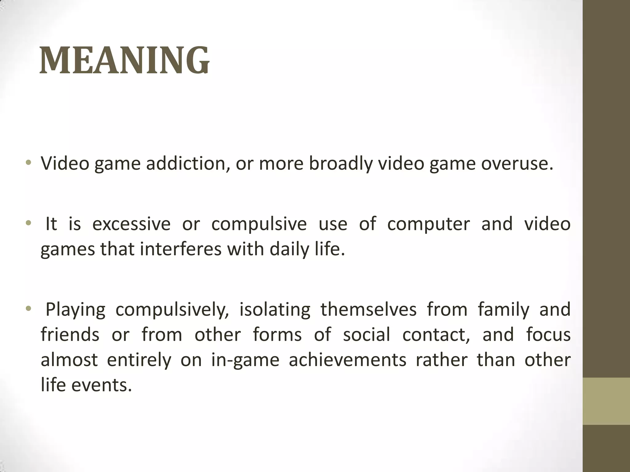 What is the Meaning of Gaming Addiction