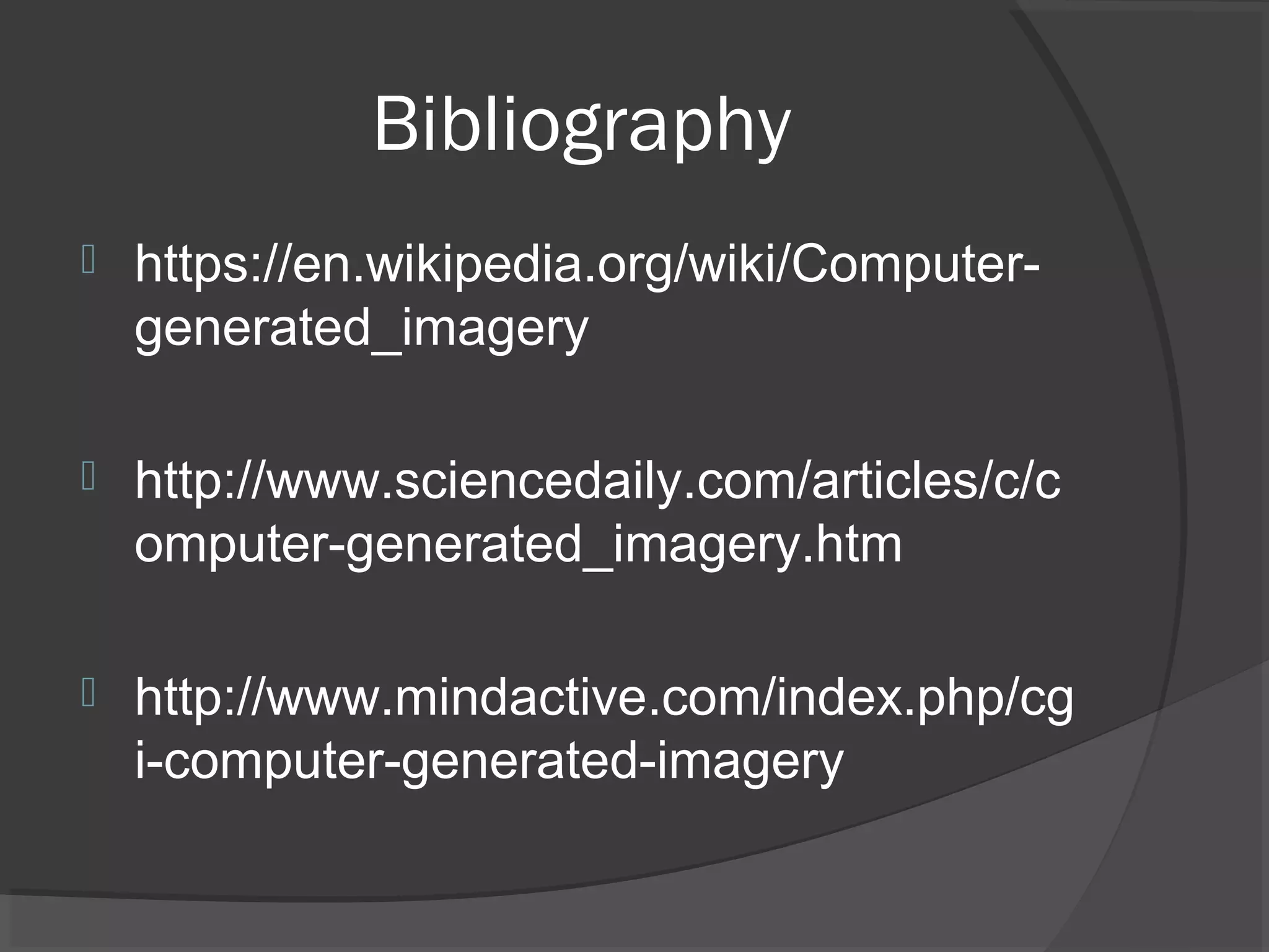 Computer generated imaginary | PPT