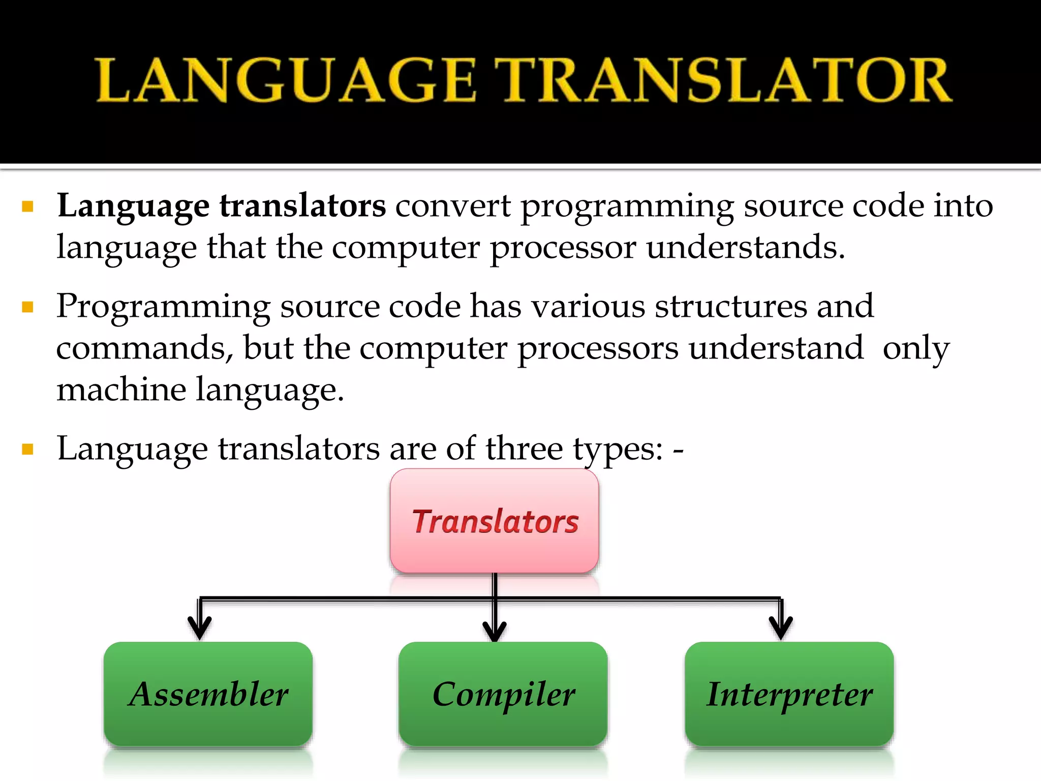 Computer generation and language translator | PPTX