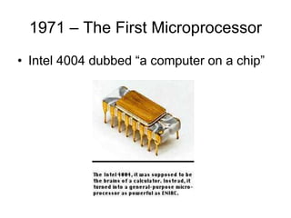 Microprocessor Intel 1971 Computer generations | PPT