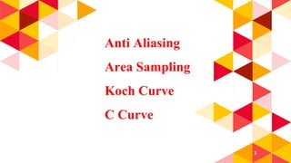 Anti Aliasing
Area Sampling
Koch Curve
C Curve
1
 