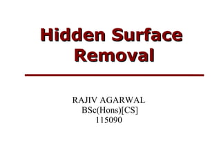 hidden surface elimination using z buffer algorithm | PPT