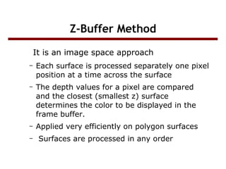 hidden surface elimination using z buffer algorithm | PPT
