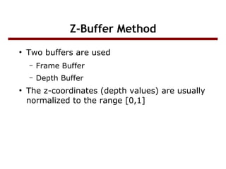 hidden surface elimination using z buffer algorithm | PPT