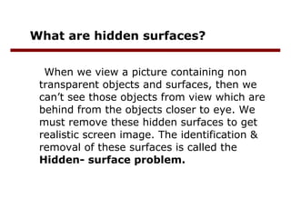 hidden surface elimination using z buffer algorithm | PPT