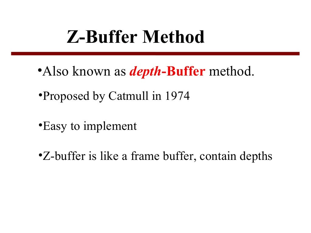 hidden surface elimination using z buffer algorithm