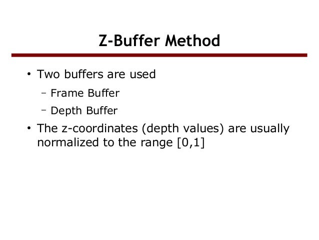 hidden surface elimination using z buffer algorithm