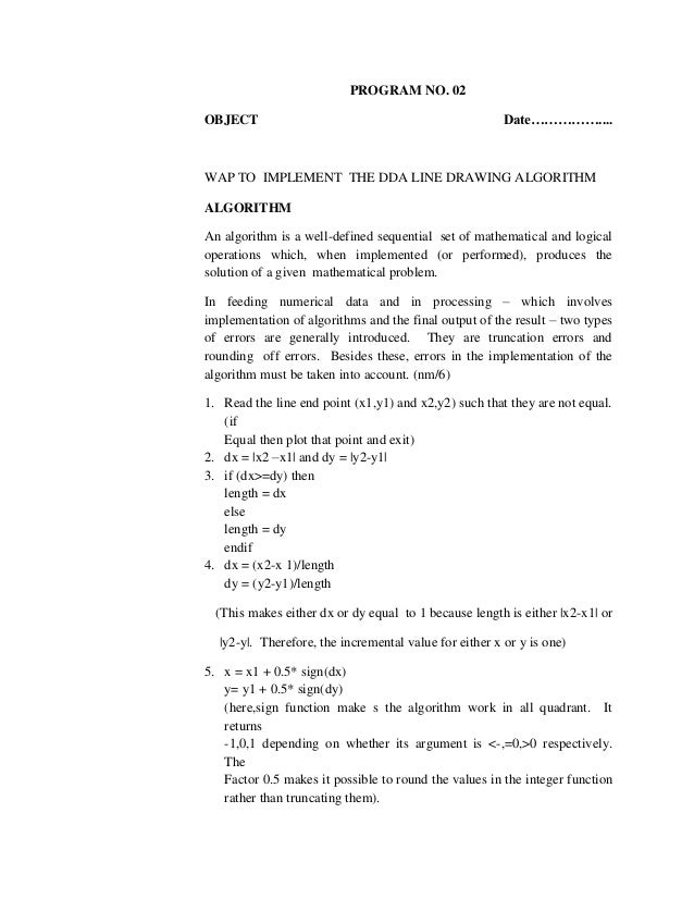 Dda Line Drawing Algorithm Problems : Computer graphics