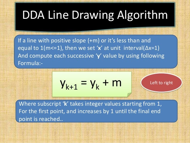 Dda Line Drawing Algorithm For Negative Slope In C : Computer graphics presentation