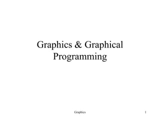 Graphics 1
Graphics & Graphical
Programming
 