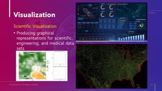 Visualization
Introduction to Computer Graphics 20
IT Elec 2
Scientific Visualization
• Producing graphical
representations for scientific,
engineering, and medical data
sets
 