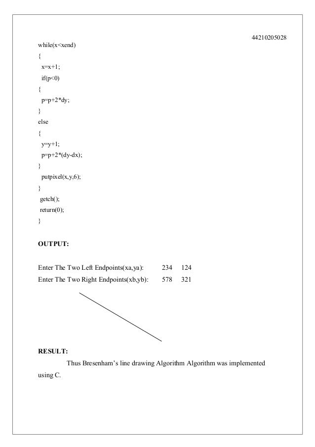 Bresenham Line Drawing Algorithm Doc : Computer graphics