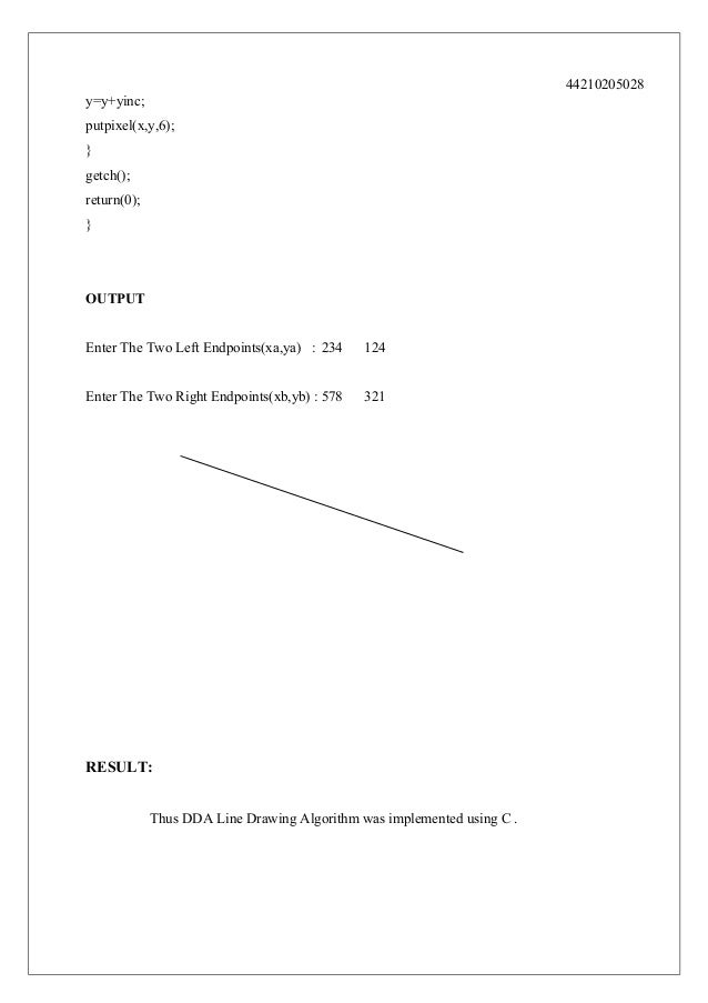 Line Drawing Using Dda Line Algorithm : Computer graphics