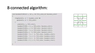 8-connected algorithm:
 