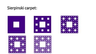 Sierpinski carpet:
 