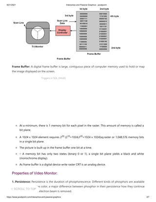 Frame Buffer Computer graphics by bahadar sher | PDF