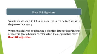 Flood Fill Algorithm Computer Graphics Computer Graphics color fill algorithms.pptx