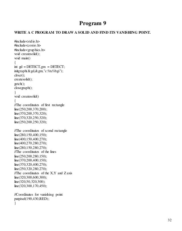 Line Drawing Program In C : Computer graphics lab file c programs