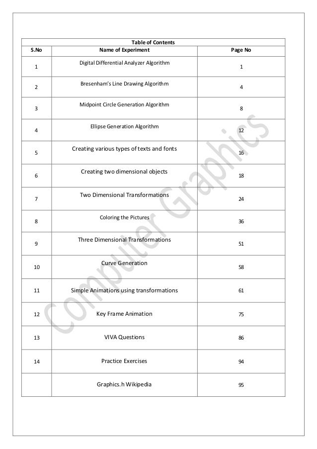Bresenham Line Drawing Algorithm Doc : Computer graphics lab manual