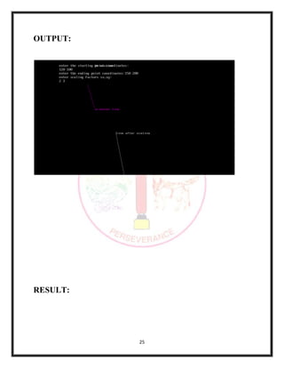 25
OUTPUT:
RESULT:
 