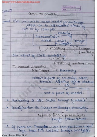 Computer graphics notes tutorials duniya | PDF
