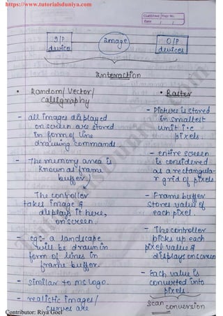 Computer graphics notes tutorials duniya | PDF