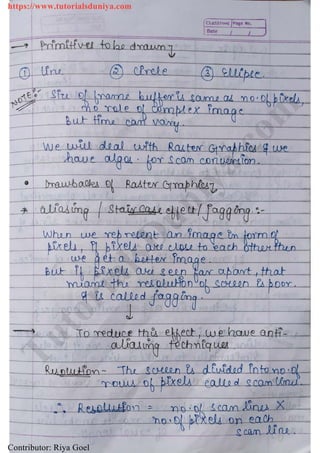 Computer graphics notes tutorials duniya | PDF