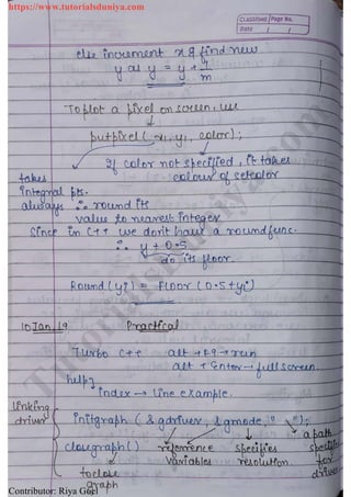 Computer graphics notes tutorials duniya | PDF