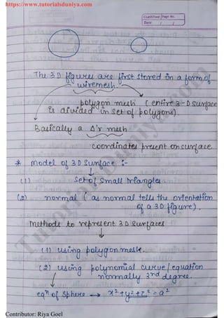 Computer graphics notes tutorials duniya | PDF