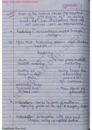 Computer graphics notes tutorials duniya | PDF