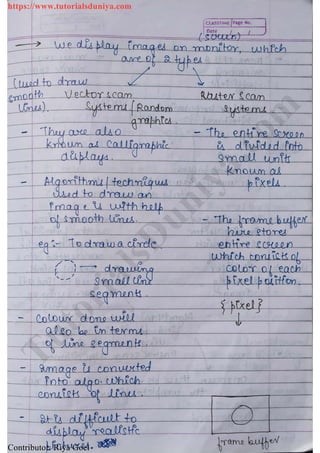 Computer graphics notes tutorials duniya | PDF