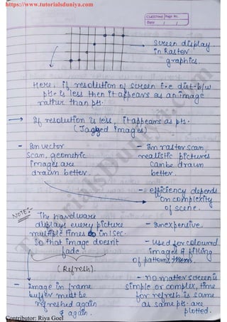 Computer graphics notes tutorials duniya | PDF