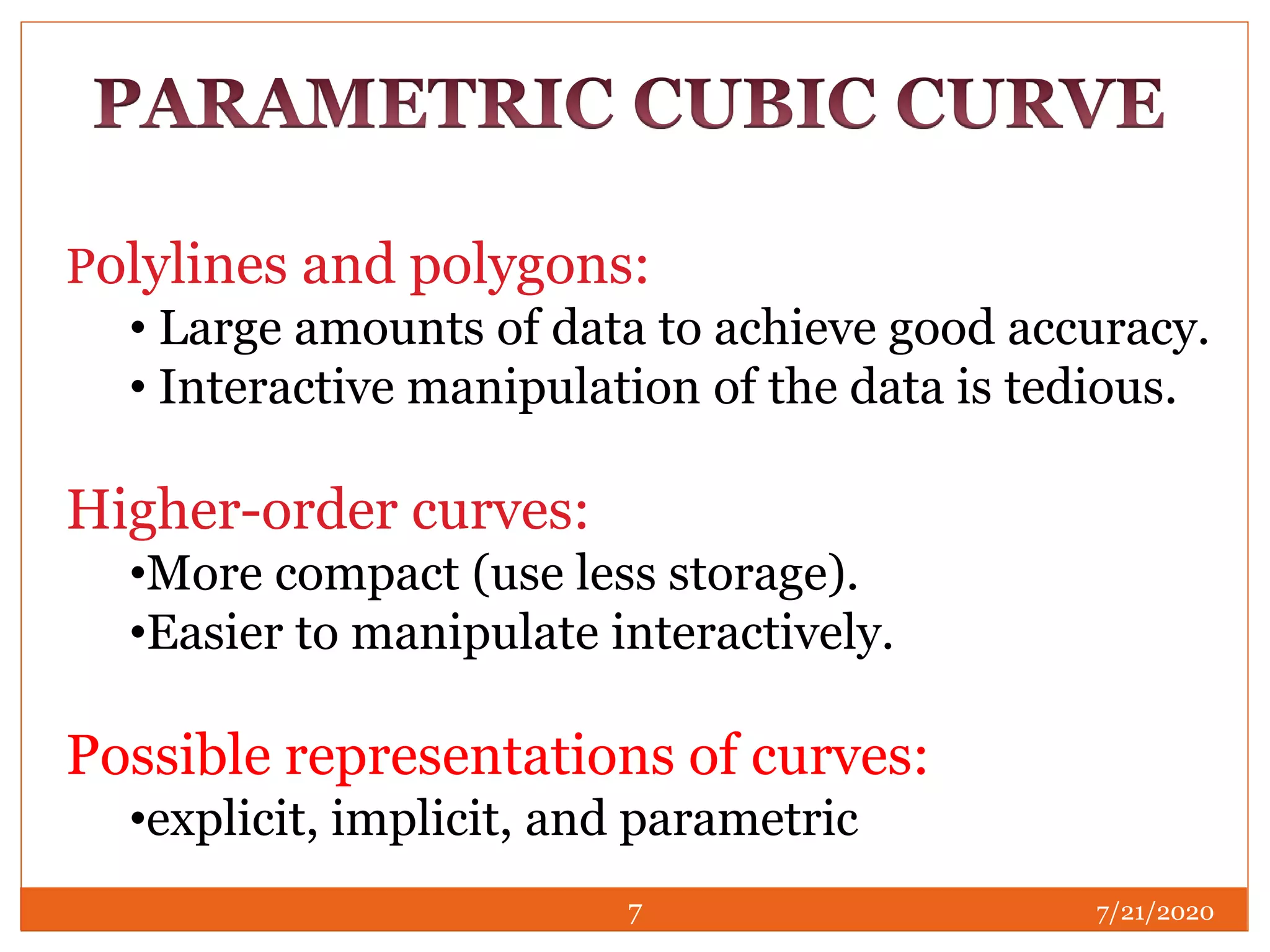 Parametric And Nonparametric Curves In Computer Graphics Computer graphics(parametric cubic curves) | PPT