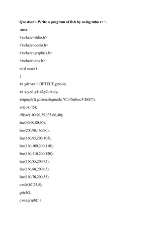 Computer graphics programs in c++ | DOCX
