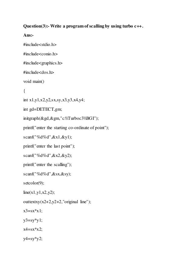 Computer graphics programs in c++