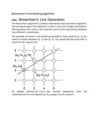 Computer graphics question for exam solved | DOCX | 3-D Graphics ...