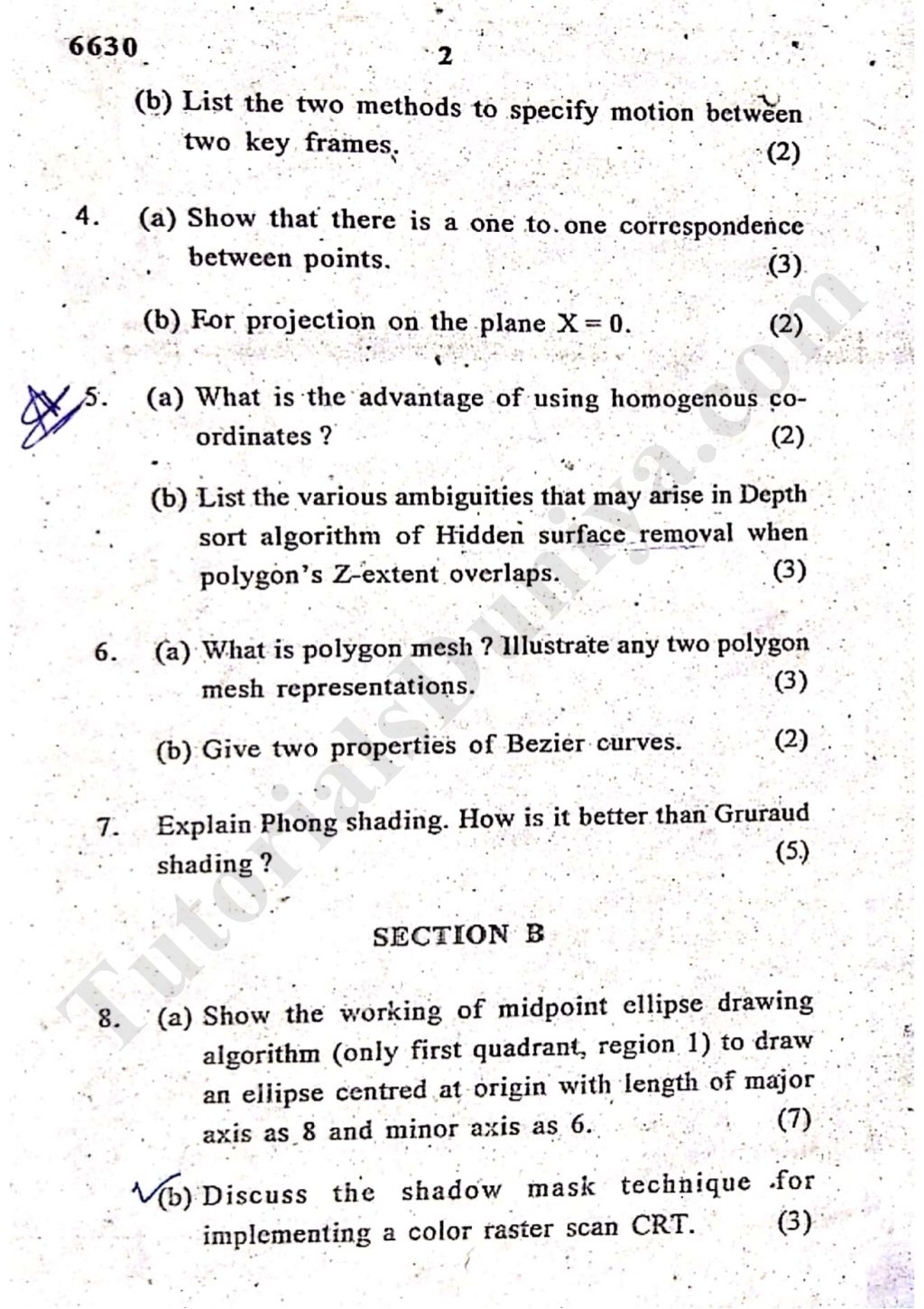 Computer graphics question paper 2013