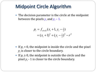 Computer Graphics - Bresenham's line drawing algorithm & Mid Point ...