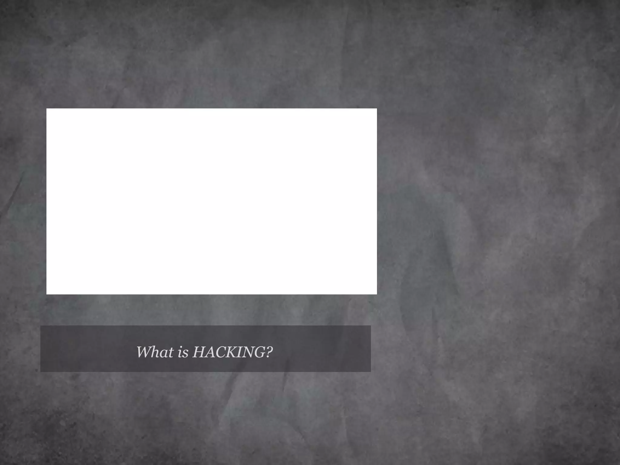 What is HACKING?
 