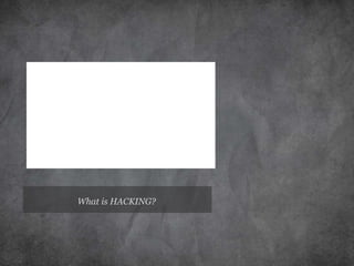 What is HACKING?
 