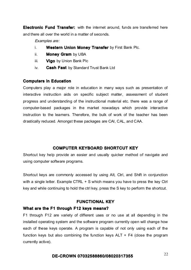 Computer handout