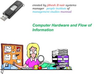 created by jithesh B nair systems
manager people institute of
management studies munnad
Computer Hardware and Flow of
Information
 