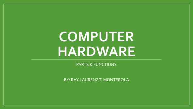 Computer Hardware: Parts & Functions | PPTX | Computer Peripherals ...