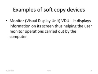Comprehensive Overview of Computer Input and Output Devices | PPTX