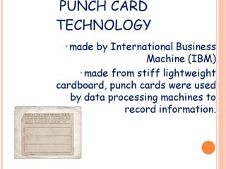 PUNCH CARD TECHNOLOGY 
