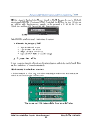 Advanced PC Maintenance and Troubleshooting | PDF