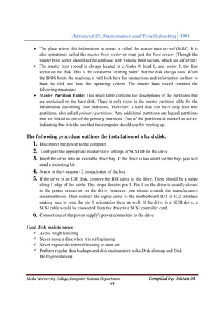 Advanced PC Maintenance and Troubleshooting | PDF