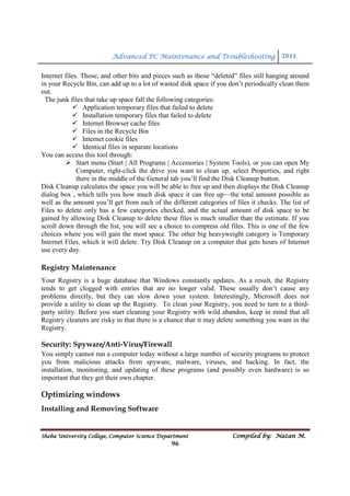 Advanced PC Maintenance and Troubleshooting | PDF